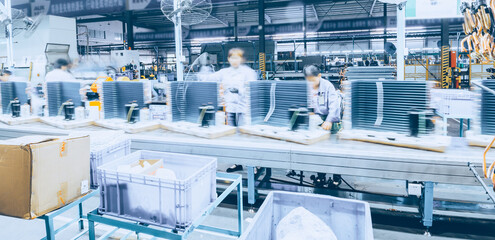 Busy scene in the factory