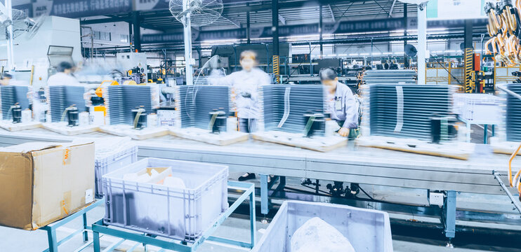 Busy scene in the factory