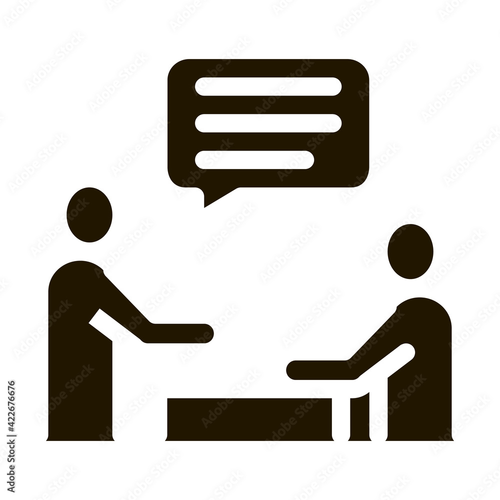 Poster dialogue of two people icon Vector Glyph Illustration