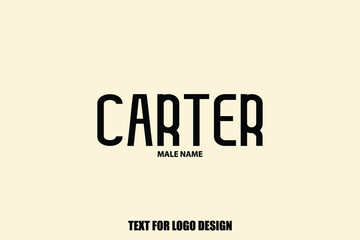 Carter male Name  Semi Bold Black Color Typography Text For Logo Designs and Shop Names