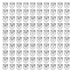 big set of graduate student emoticons vector	
