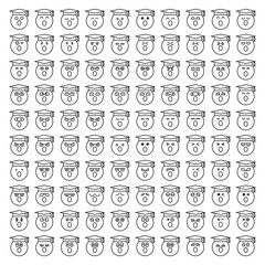 big set of graduate student emoticons vector	
