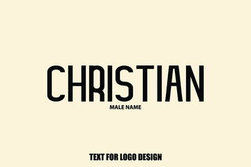 Christian male Name  Semi Bold Black Color Typography Text For Logo Designs and Shop Names