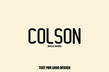 Colson male Name  Semi Bold Black Color Typography Text For Logo Designs and Shop Names