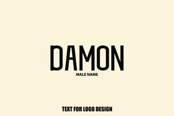 Damon male Name  Semi Bold Black Color Typography Text For Logo Designs and Shop Names