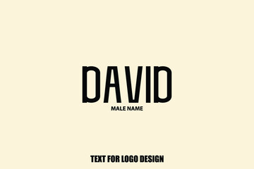 David male Name  Semi Bold Black Color Typography Text For Logo Designs and Shop Names