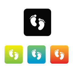 Colorful Set of Footprints Icons