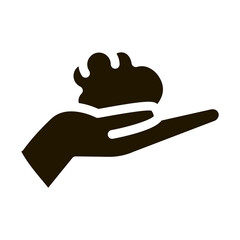 Obraz premium piece of clay in hands icon Vector Glyph Illustration