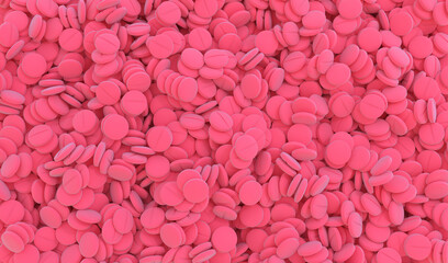 Medical background with heap of tasty pink pills