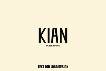 Kian Male Name Calligraphy Text For Logo Designs and Shop Names