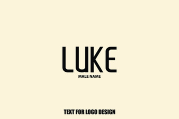 male Name Luke Calligraphy Text Sign For Logo Designs and Shop Names