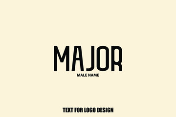 male Name Major Calligraphy Text Sign For Logo Designs and Shop Names
