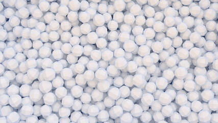 Abstract digital background with heap of white polygonal spheres