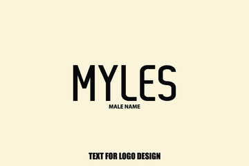Myles male Name Calligraphy Text Sign For Logo Designs and Shop Names
