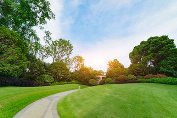 Modern architecture and road