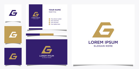 Modern logo vector with initial G and business card design