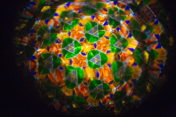 Multicolored colorful abstract glass kaleidoscope