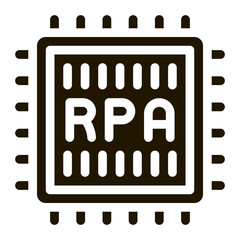 rpa chip icon Vector Glyph Illustration