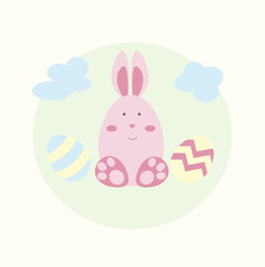 Easter Bunny Colorful Vector Image