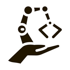 robotic delivery icon Vector Glyph Illustration