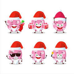 Santa Claus emoticons with pink easter egg cartoon character
