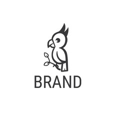 little cute bird logo design