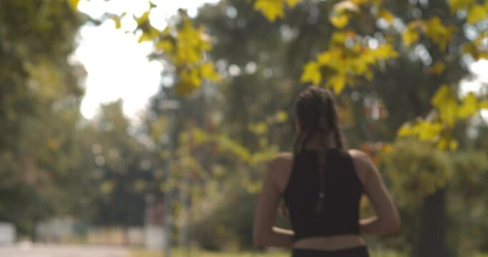 Girls rollerblading in the park