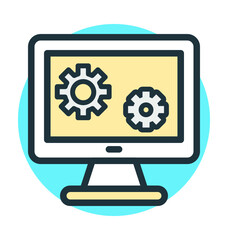 Computer Display Colored Vector Icon