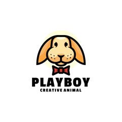 Vector Logo Illustration Rabbit Mascot Cartoon Style.