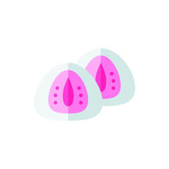 Daifuku Mochi Flat Icon Logo Illustration Vector Isolated. Japanese Food and Restaurant Icon-Set. Suitable for Web Design, Logo, App, and Upscale Your Business.