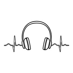 Headphones vector icon background. Web design icon. Headphones icon minimalist design. Headphones for music 