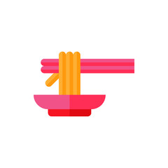 Ramen, Noodle, Udon, Miso Flat Icon Logo Illustration Vector Isolated. Japanese Food and Restaurant Icon-Set. Suitable for Web Design, Logo, App, and Upscale Your Business.