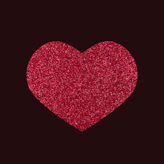 Red glitter shiny heart