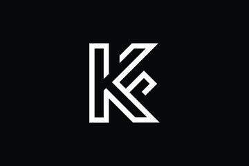 KF logo letter design on luxury background. FK logo monogram initials letter concept. KF icon logo design. FK elegant and Professional letter icon design on black background. K F FK KF