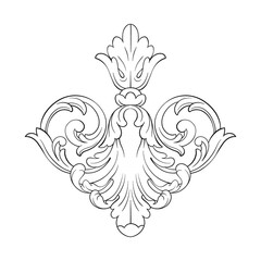 Vintage Baroque Victorian frame border floral ornament leaf scroll engraved retro flower pattern decorative design tattoo black and white Japanese filigree calligraphic vector heraldic swirl