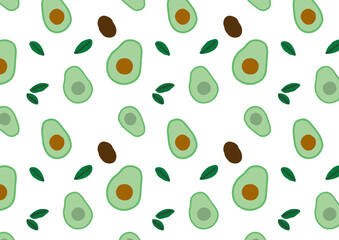 アボカドのパターン背景のイラスト