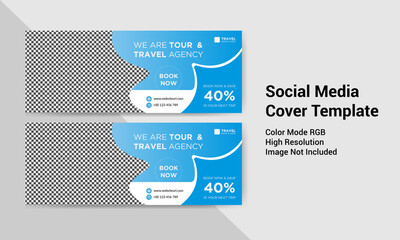 Travel agency social media cover design