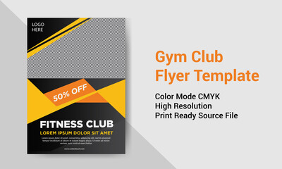Fitness club gym modern flyer design template