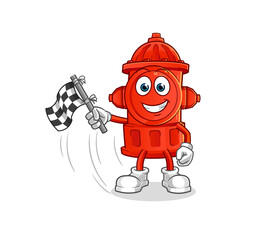 fire hydrant hold finish flag. cartoon mascot vector