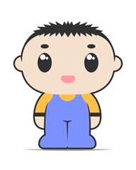 Obraz premium Cute chibi kawaii boy character