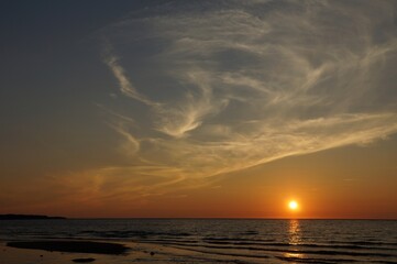 Sunset over Northumberland Strait from Pugwashin Nova Scotia Canada
