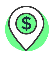 Bank location Vector Icon
