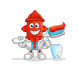 fire hydrant dentist illustration. character vector