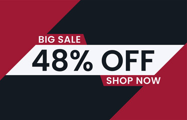 Big Sale 48% Off Shop Now. 48 percent discount Special Offer Modern Banner