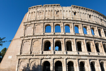 Fototapeta premium Colosseum, 1st century antique, oval amphitheatre in the centre of the city, Rome, Italy