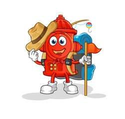 fire hydrant scout vector. cartoon character