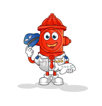 recommend clip art: fire hydrant pilot mascot. cartoon vector