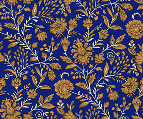 Seamless traditional Asian floral background