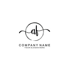 AF Initials handwritten minimalistic logo template vector