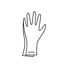 Fototapeta na wymiar Gloves thin line vector icon isolated on white background EPS 10 illustration.